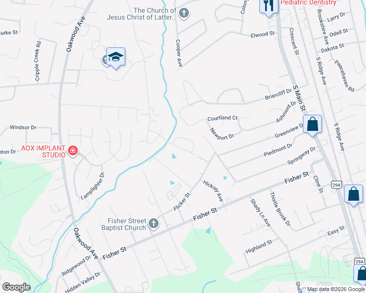 map of restaurants, bars, coffee shops, grocery stores, and more near 2426 Spruce Street in Kannapolis