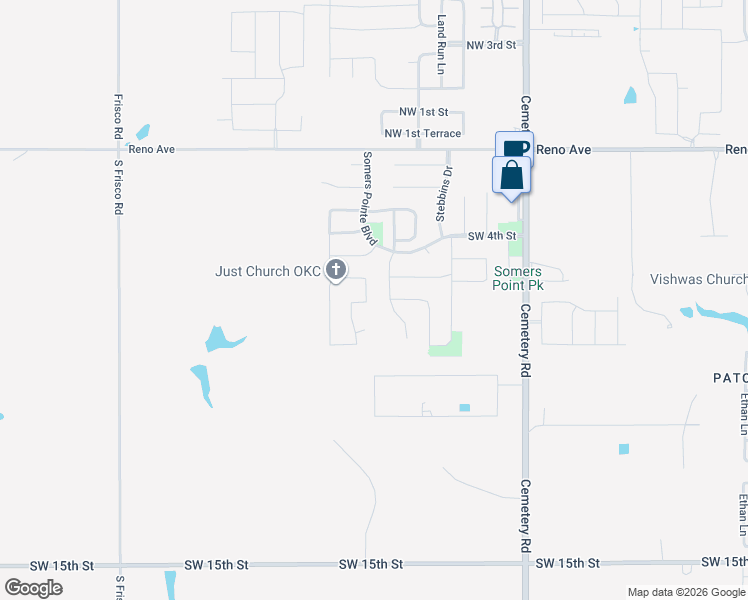 map of restaurants, bars, coffee shops, grocery stores, and more near 705 Parsons Drive in Yukon