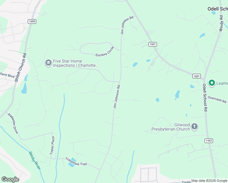 map of restaurants, bars, coffee shops, grocery stores, and more near 2222 Jim Johnson Road in Concord