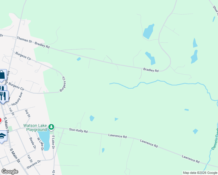 map of restaurants, bars, coffee shops, grocery stores, and more near 6432 Bradley Road in Sanford