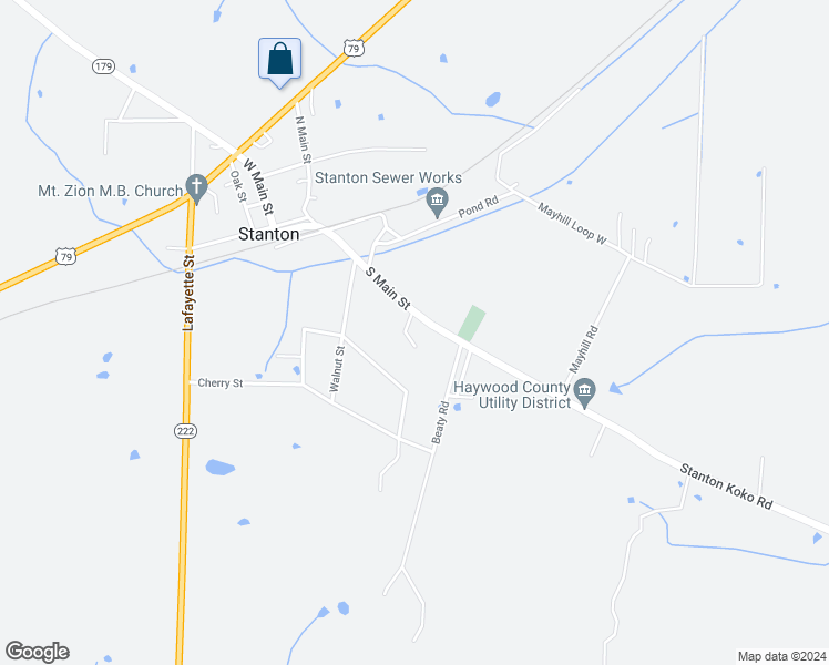 map of restaurants, bars, coffee shops, grocery stores, and more near 113 Hillcrest Street in Stanton