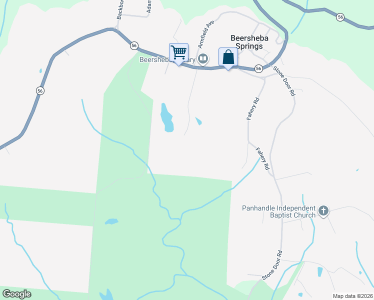 map of restaurants, bars, coffee shops, grocery stores, and more near 383 Hunters Mill Road in Beersheba Springs