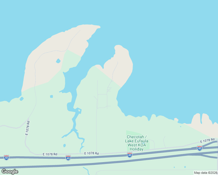 map of restaurants, bars, coffee shops, grocery stores, and more near 107436 South 4090 Road in Checotah