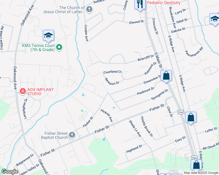 map of restaurants, bars, coffee shops, grocery stores, and more near 141 Newport Drive in Kannapolis