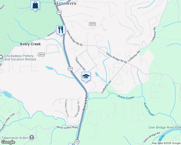 map of restaurants, bars, coffee shops, grocery stores, and more near 11 Woodfield Road in Arden