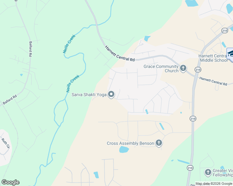 map of restaurants, bars, coffee shops, grocery stores, and more near 125 Donatella Way in Angier