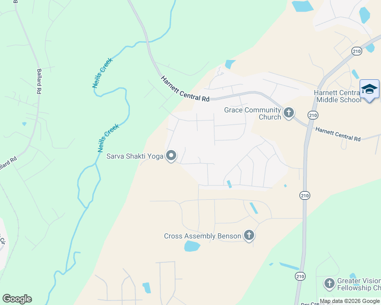 map of restaurants, bars, coffee shops, grocery stores, and more near 269 English Springer Drive in Angier