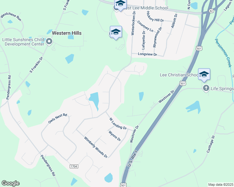 map of restaurants, bars, coffee shops, grocery stores, and more near 3200 Windmere Drive in Sanford