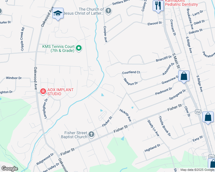 map of restaurants, bars, coffee shops, grocery stores, and more near 2334 Bloomfield Drive in Kannapolis
