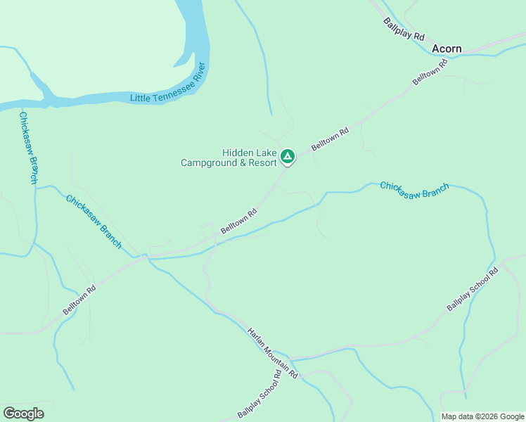 map of restaurants, bars, coffee shops, grocery stores, and more near 1458 Belltown Road in Tellico Plains