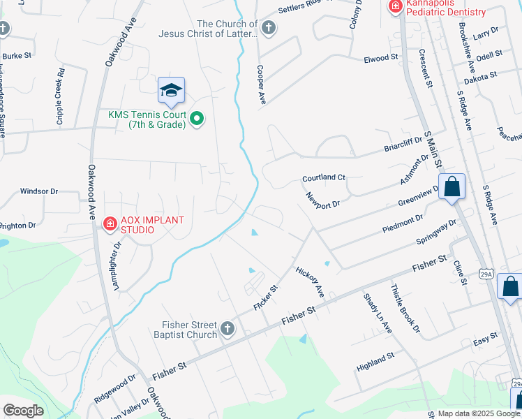 map of restaurants, bars, coffee shops, grocery stores, and more near 2338 Bloomfield Drive in Kannapolis