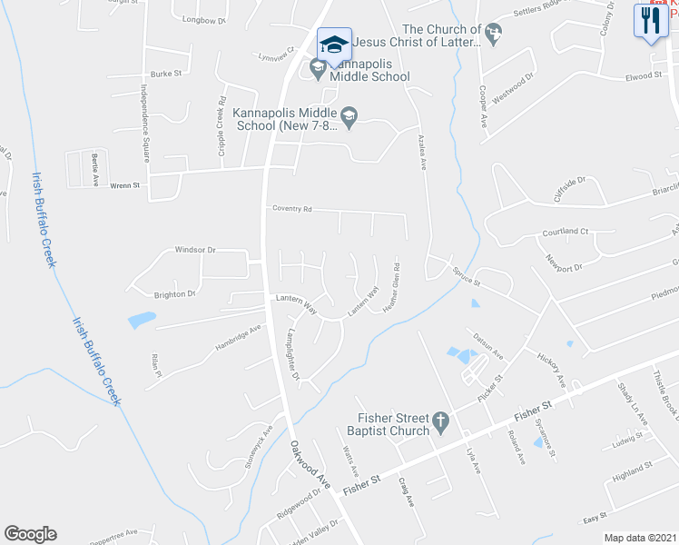 map of restaurants, bars, coffee shops, grocery stores, and more near 912 Woodglen Court in Kannapolis