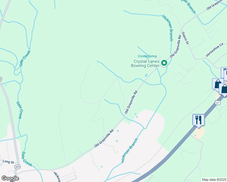 map of restaurants, bars, coffee shops, grocery stores, and more near 427 Lone Mountain Drive in Dayton