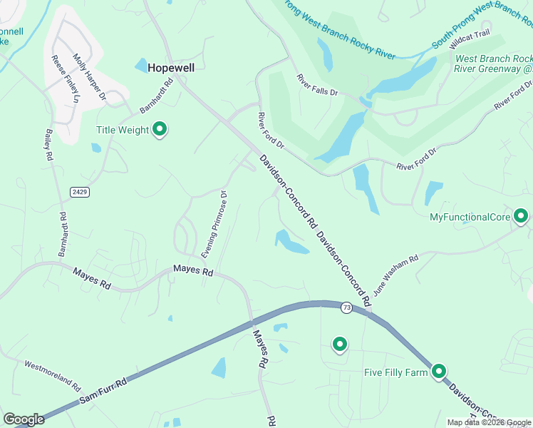 map of restaurants, bars, coffee shops, grocery stores, and more near 18310 Pages End in Davidson