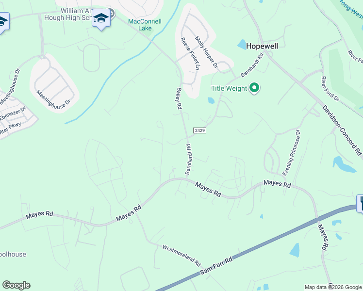 map of restaurants, bars, coffee shops, grocery stores, and more near 16011 Ayla Lane in Cornelius