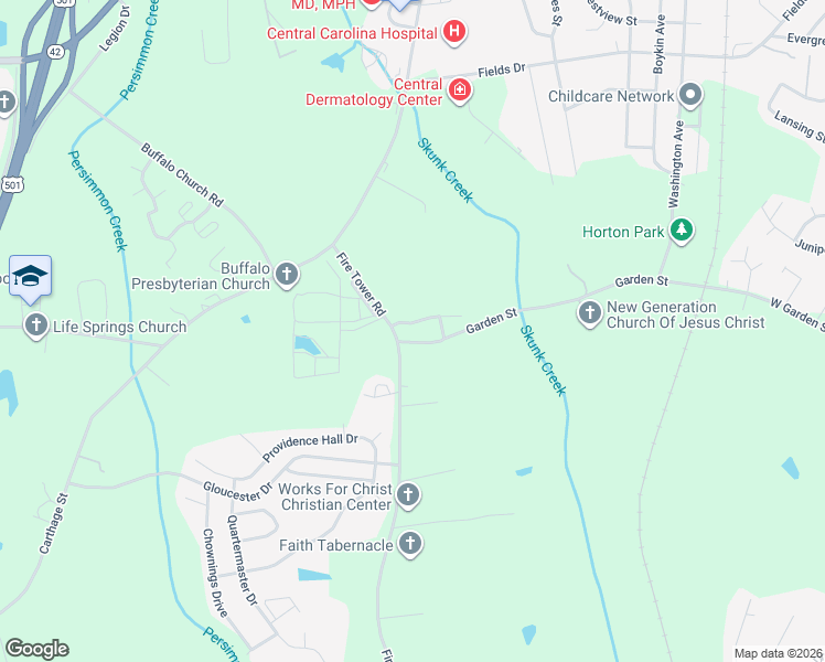 map of restaurants, bars, coffee shops, grocery stores, and more near 169 Lightwood Lane in Sanford