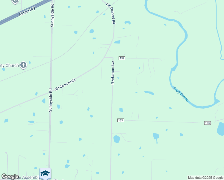 map of restaurants, bars, coffee shops, grocery stores, and more near 1708 North Arkansas Avenue in Alma