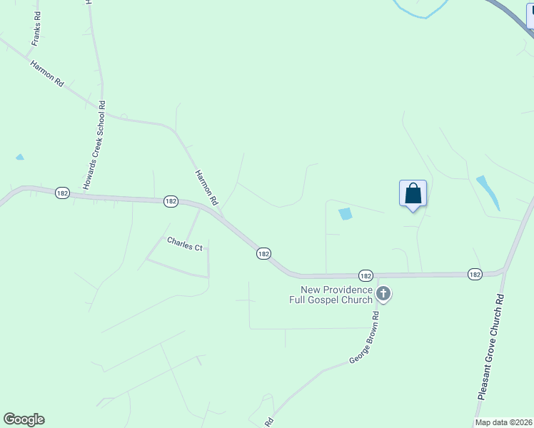 map of restaurants, bars, coffee shops, grocery stores, and more near 2613 Fallen Oak Trail in Lincoln County