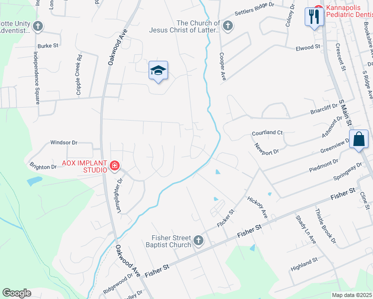 map of restaurants, bars, coffee shops, grocery stores, and more near 1668 Heather Glen Road in Kannapolis