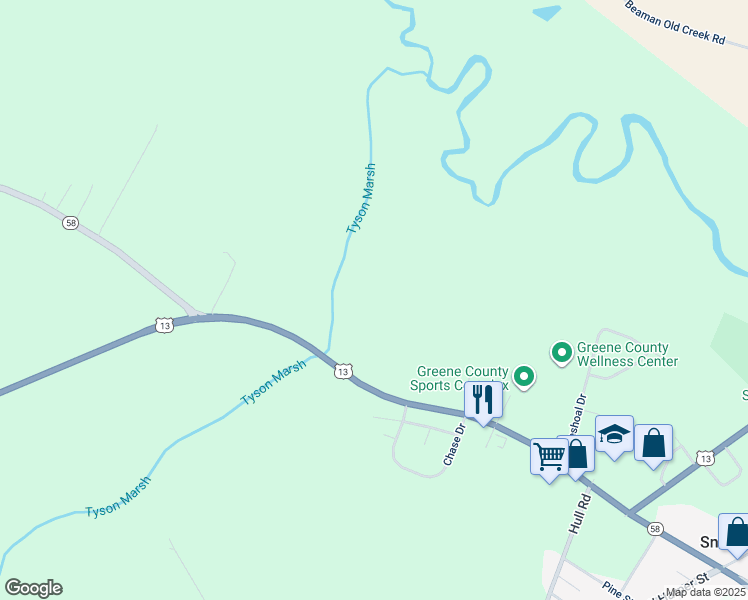 map of restaurants, bars, coffee shops, grocery stores, and more near in Snow Hill