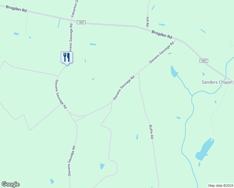 map of restaurants, bars, coffee shops, grocery stores, and more near Stevens Sausage Road in Smithfield