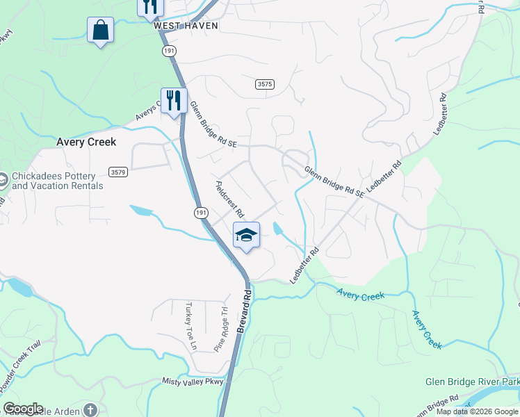 map of restaurants, bars, coffee shops, grocery stores, and more near 11 Woodfield Road in Arden