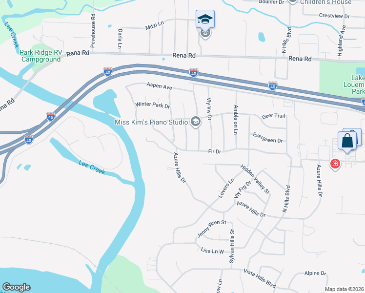 map of restaurants, bars, coffee shops, grocery stores, and more near 910 Fir Drive in Van Buren