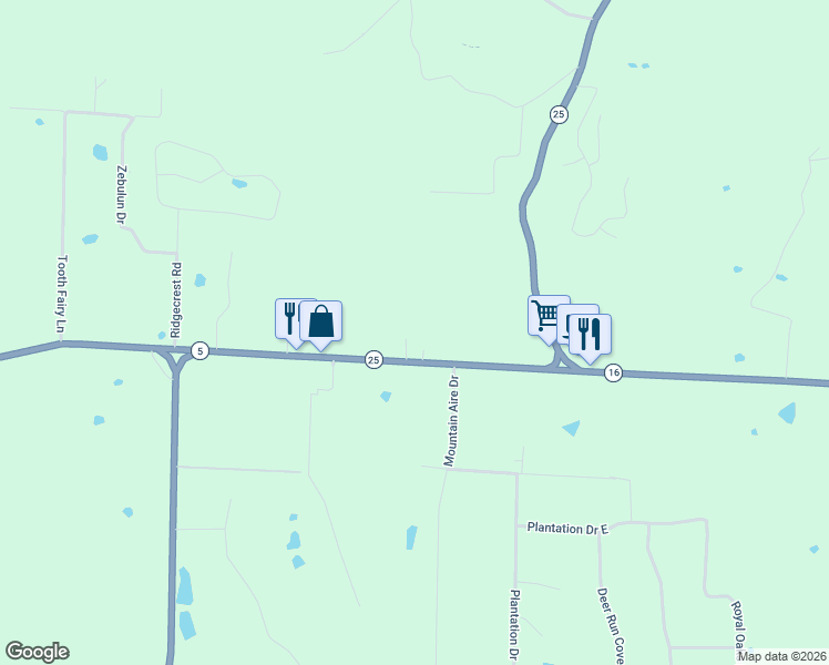 map of restaurants, bars, coffee shops, grocery stores, and more near 50 Moss Lane in Heber Springs