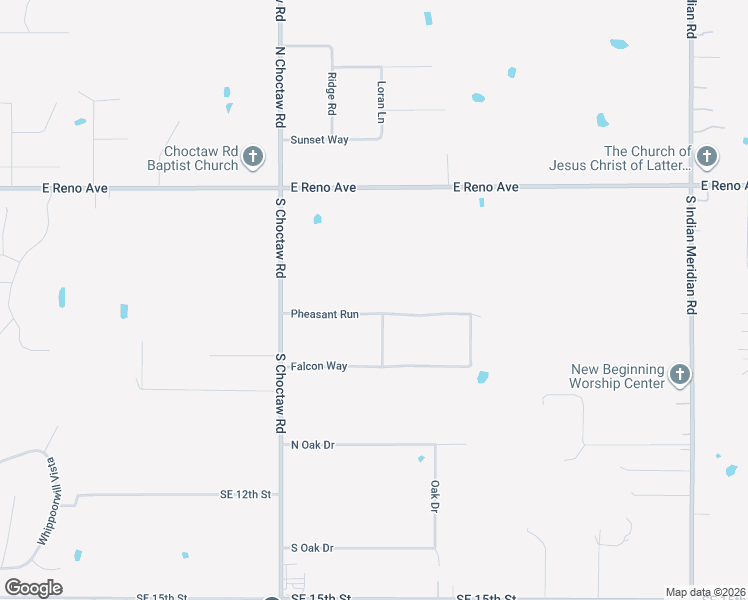 map of restaurants, bars, coffee shops, grocery stores, and more near 15197 Pheasant Run in Choctaw