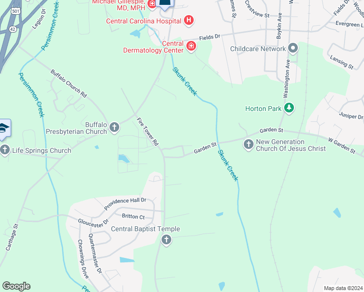 map of restaurants, bars, coffee shops, grocery stores, and more near 169 Lightwood Lane in Sanford