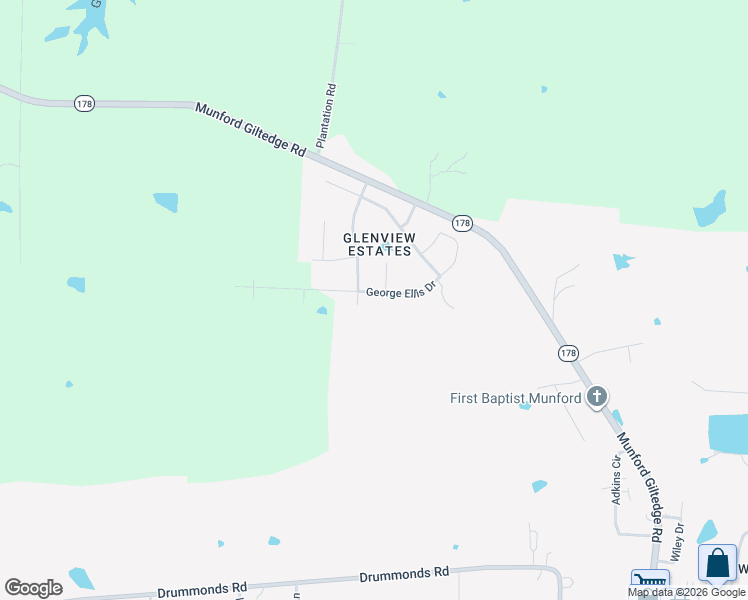map of restaurants, bars, coffee shops, grocery stores, and more near 164 George Ellis Drive in Munford
