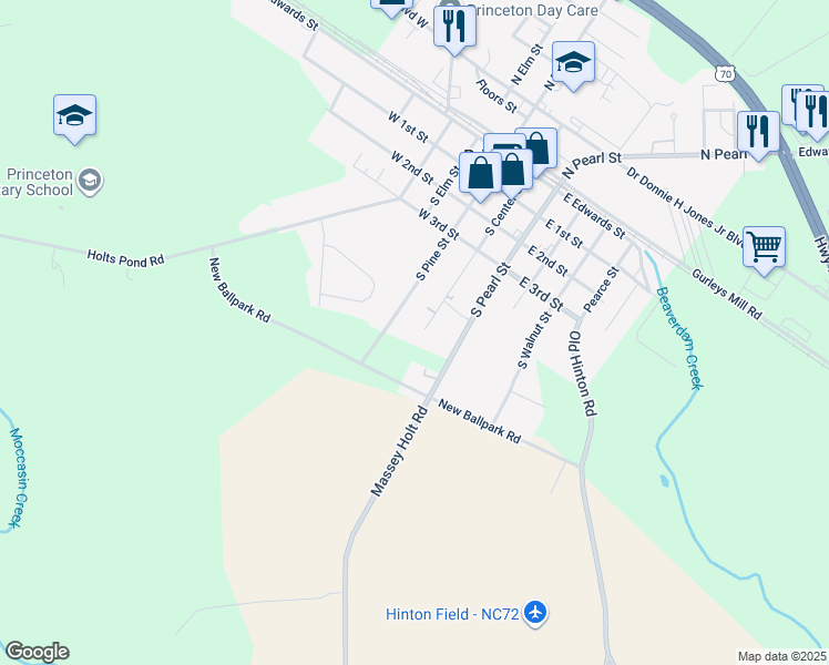 map of restaurants, bars, coffee shops, grocery stores, and more near 428 South Center Street in Princeton