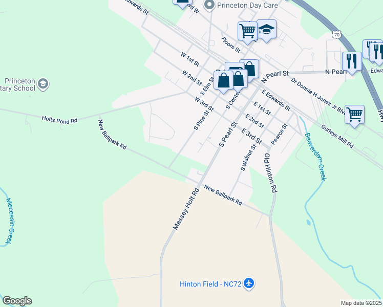 map of restaurants, bars, coffee shops, grocery stores, and more near 428 South Center Street in Princeton