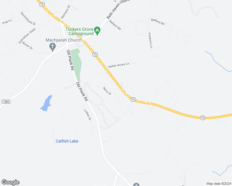 map of restaurants, bars, coffee shops, grocery stores, and more near 5997 Nora Drive in Iron Station