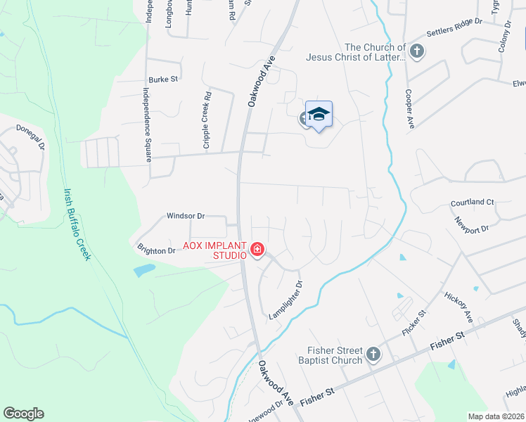 map of restaurants, bars, coffee shops, grocery stores, and more near 2614 Lamp Post Lane in Kannapolis