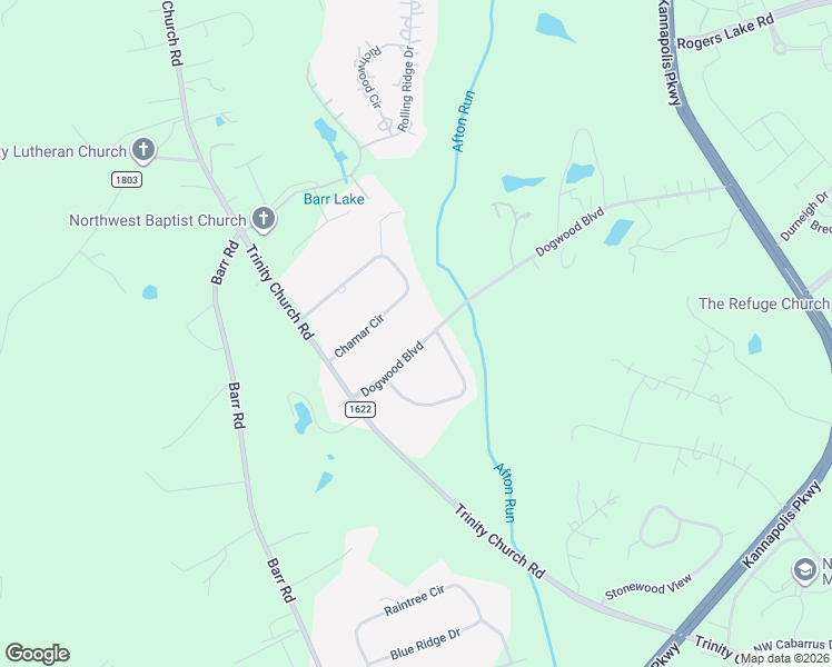 map of restaurants, bars, coffee shops, grocery stores, and more near 6026 Dogwood Boulevard in Kannapolis
