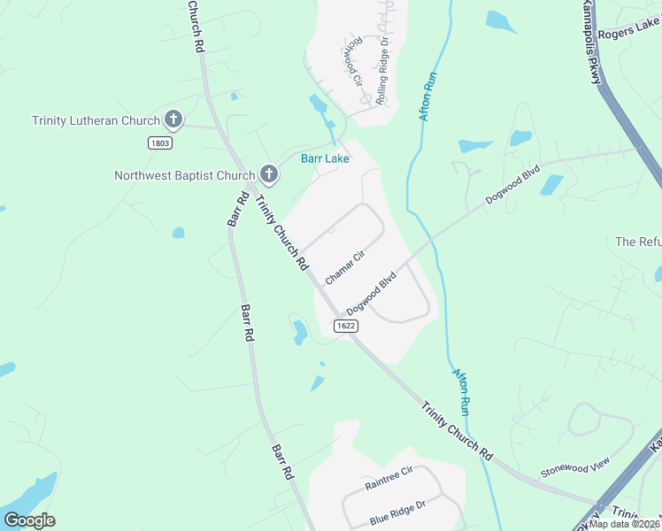 map of restaurants, bars, coffee shops, grocery stores, and more near 6223 Chamar Circle in Kannapolis