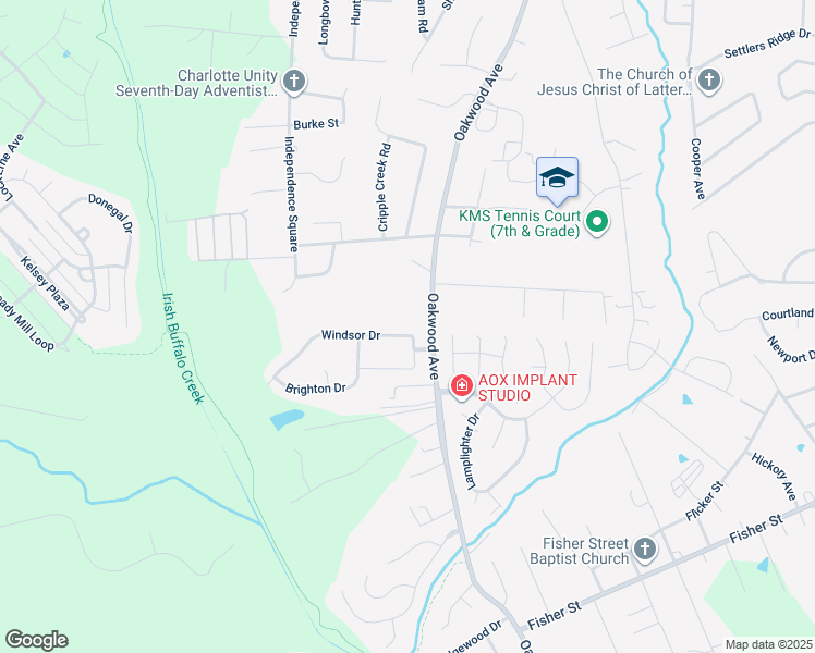 map of restaurants, bars, coffee shops, grocery stores, and more near 1140 Windsor Drive in Kannapolis