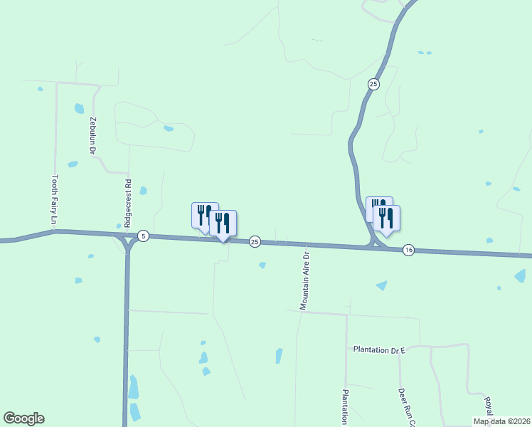 map of restaurants, bars, coffee shops, grocery stores, and more near 50 Moss Lane in Heber Springs
