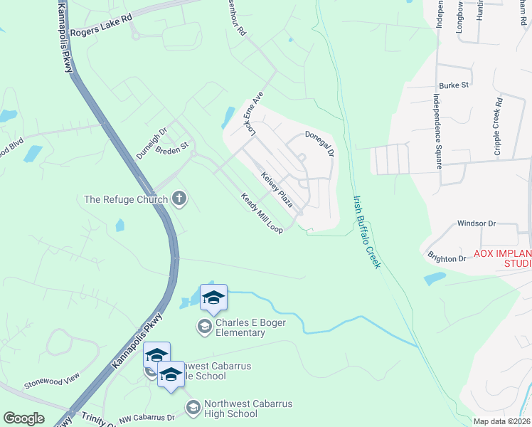 map of restaurants, bars, coffee shops, grocery stores, and more near 3159 Kelsey Plaza in Kannapolis