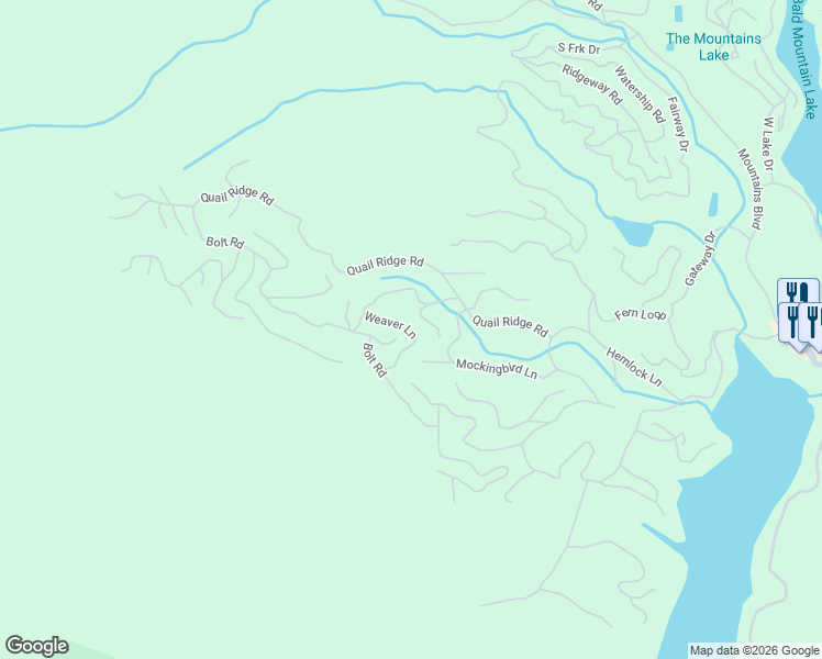 map of restaurants, bars, coffee shops, grocery stores, and more near 169 Weaver Court in Lake Lure
