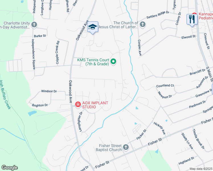 map of restaurants, bars, coffee shops, grocery stores, and more near 1511 Manning Place in Kannapolis