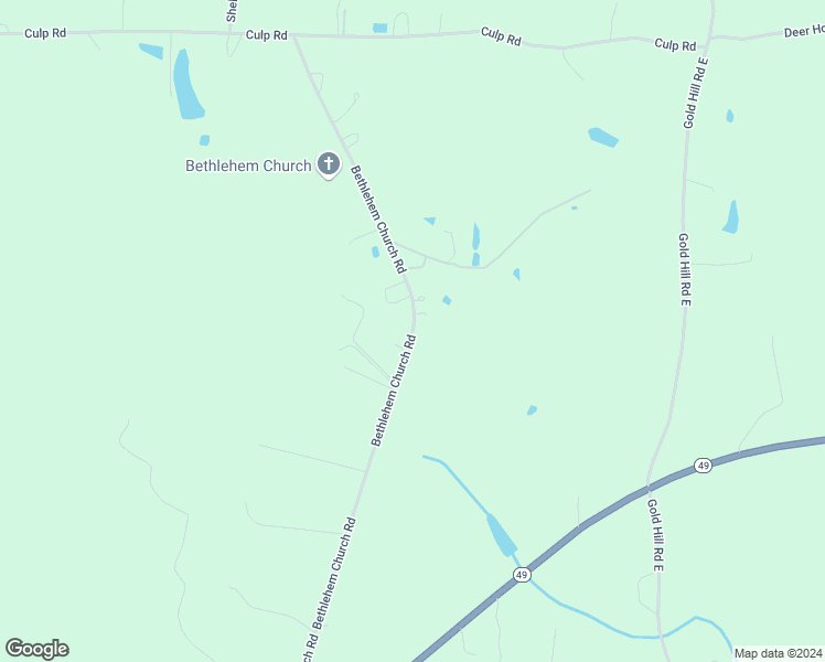 map of restaurants, bars, coffee shops, grocery stores, and more near Bethlehem Church Road in Gold Hill