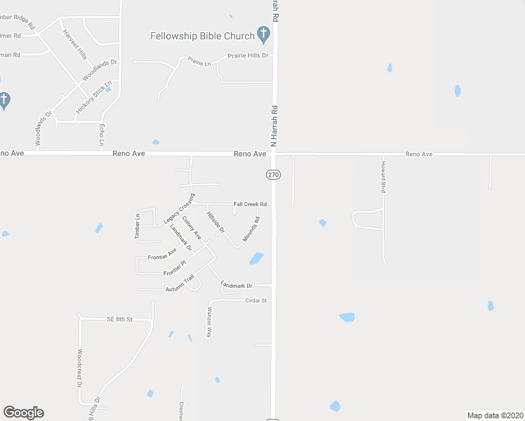 map of restaurants, bars, coffee shops, grocery stores, and more near 282 Mounds Road in Harrah