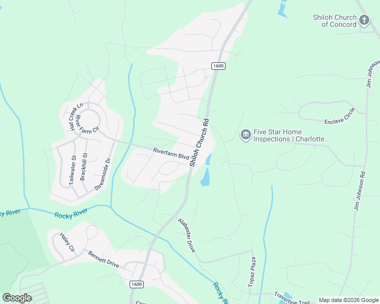 map of restaurants, bars, coffee shops, grocery stores, and more near 3482 Shiloh Church Road in Davidson