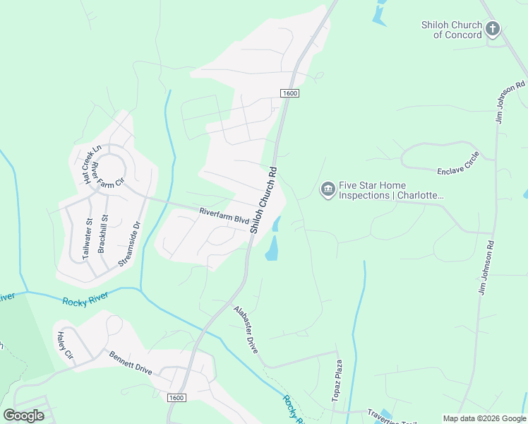 map of restaurants, bars, coffee shops, grocery stores, and more near 3482 Shiloh Church Road in Davidson