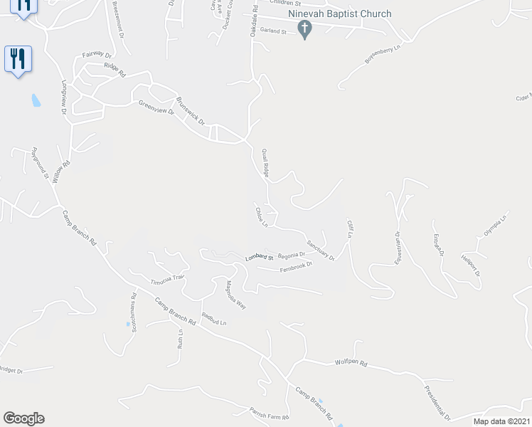 map of restaurants, bars, coffee shops, grocery stores, and more near 98 Marigold Court in Waynesville