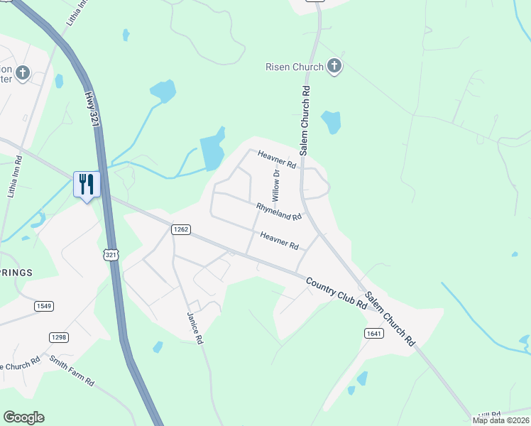 map of restaurants, bars, coffee shops, grocery stores, and more near 1087 Detter Road in Lincolnton