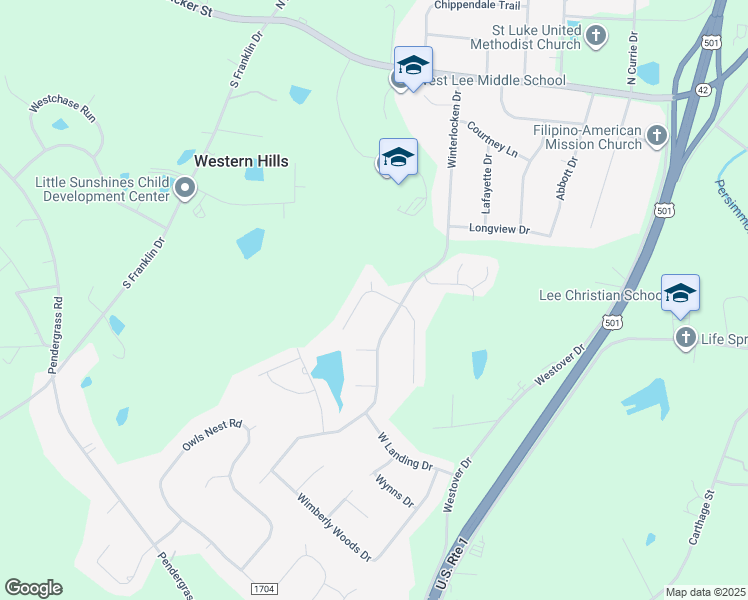 map of restaurants, bars, coffee shops, grocery stores, and more near 3309 Windmere Drive in Sanford