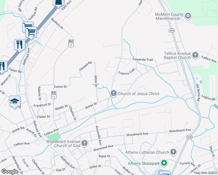map of restaurants, bars, coffee shops, grocery stores, and more near 1418 Hammerhill Rd in Athens